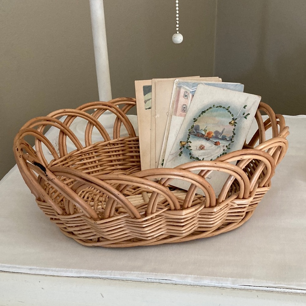 Vintage Basket With Scalloped Edges